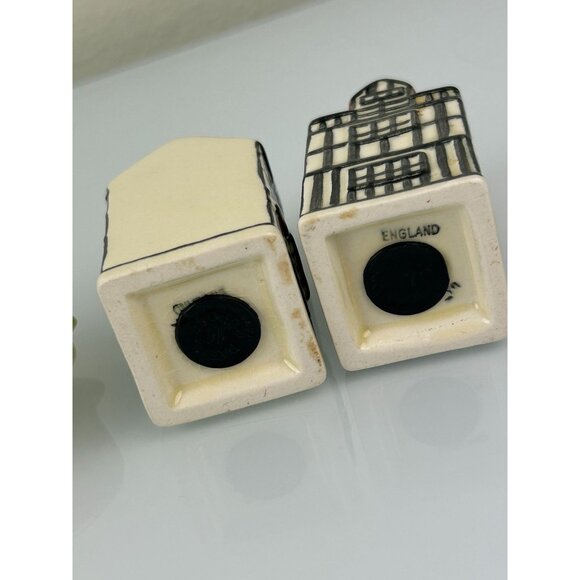 Beswick England 1940s Tudor-Style Cottages Salt Pepper & Sugar Set on Tray VTG - Picture 13 of 16